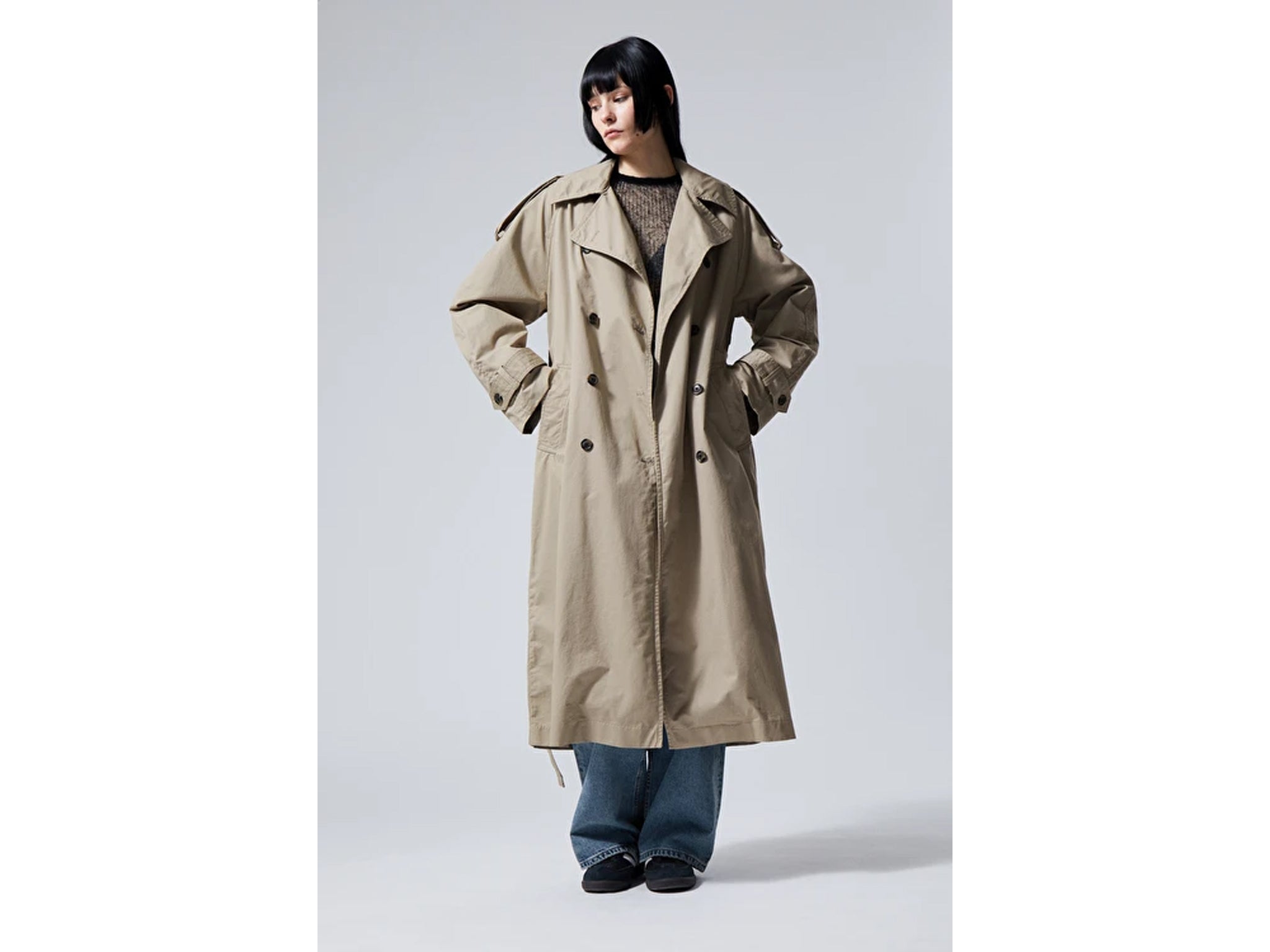 Something navy hot sale oversized trench